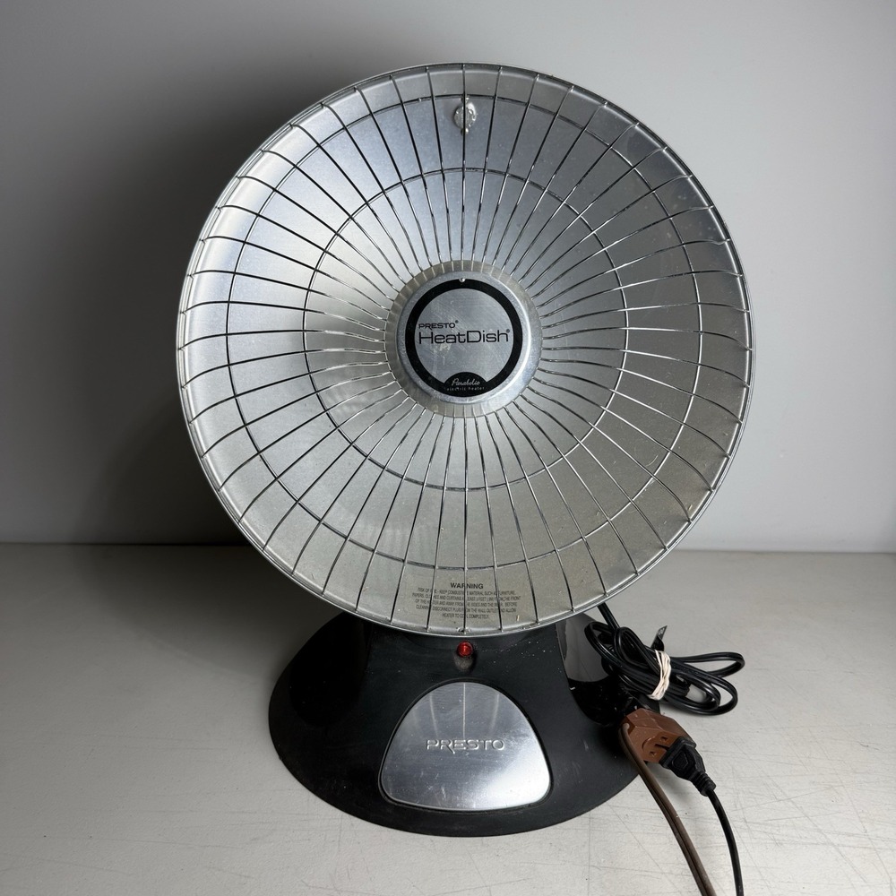 Presto Heat Dish Parabolic Electric Heater Model 0791708 Portable Space Warmer